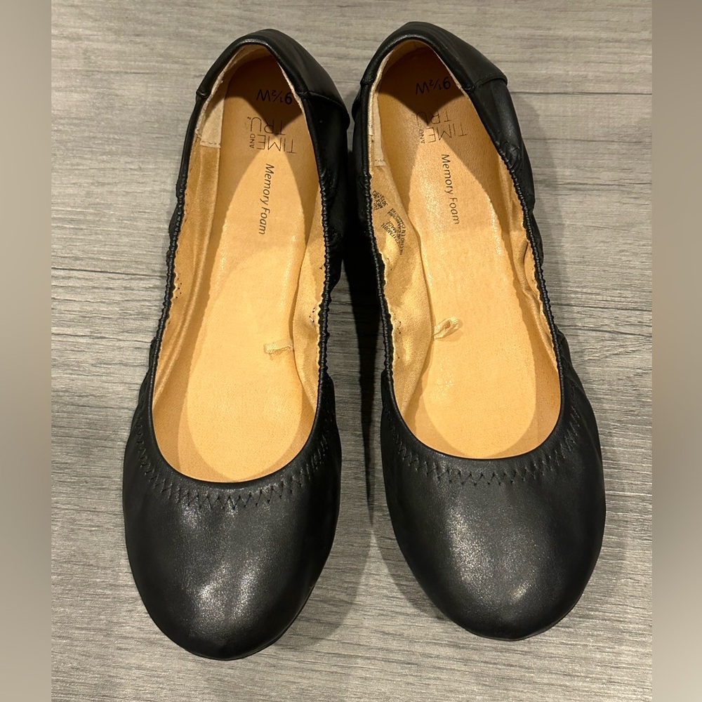 Womens Time & Tru scrunch ballet flats size 9 1/2 W
